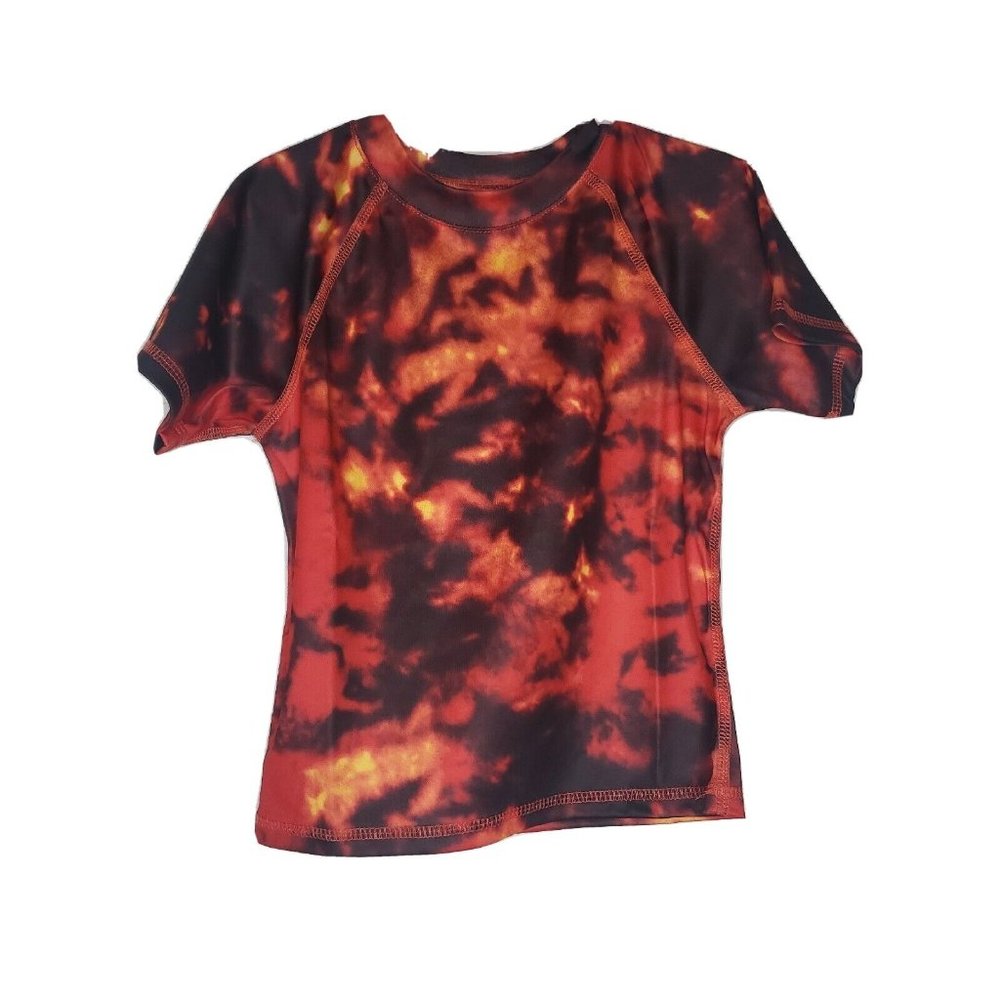 Kanu Surf Boys' Short Sleeve UPF 50+ Rashguard Swim Shirt, Hurricane Red, 3T